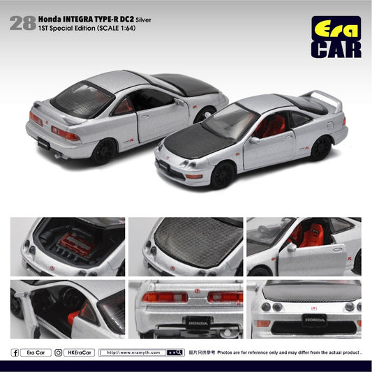 Era Car 1/64 Honda Integra Type R DC2 Silver 1st Special Edition